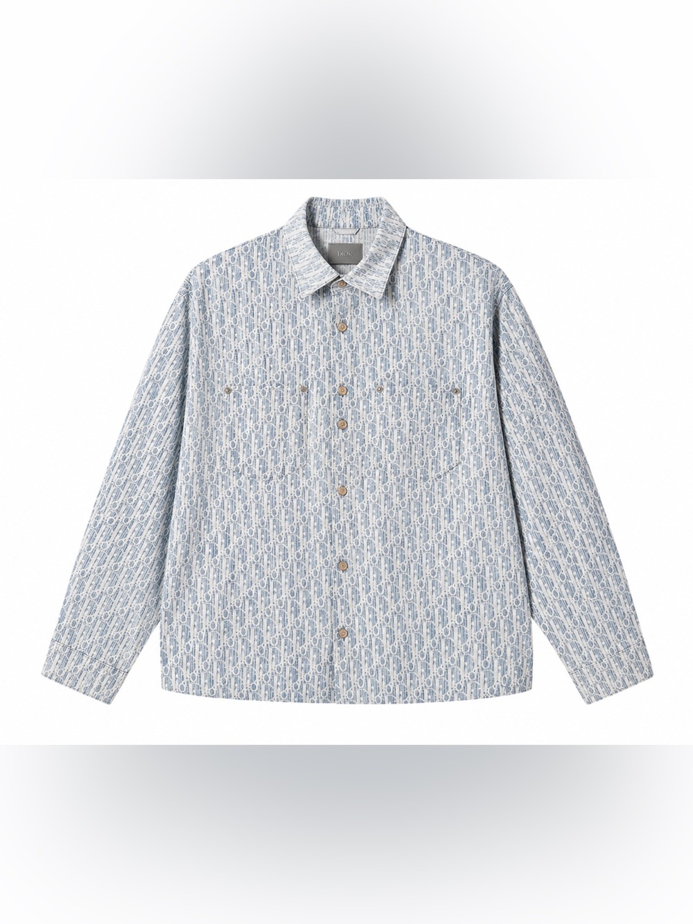 Dior Light Blue and White Monogram Shirt Jacket